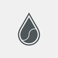 Water drops  droplet raindrops Yin-yang icon quality vector illustration cut	