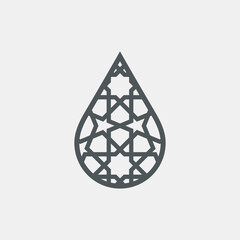 Water drops arabic stars droplet raindrops icon illustration cut