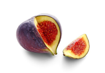 Sweet ripe fig on white background
