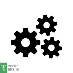 Gear icon. Cog, wheel, cogwheel, mechanism, engineering, mechanical, industry, technology concept. Simple flat style. Vector illustration design isolated on white background. EPS 10.