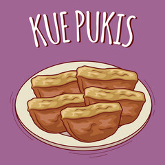 Kue pukis illustration Indonesian food with cartoon style