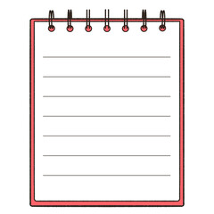 ページを開いたリングノートのイラスト