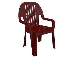 3d rendering realistic red plastic chair