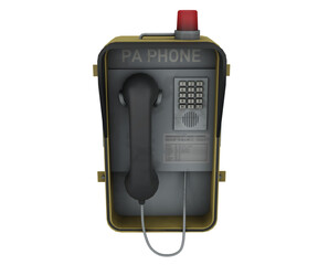 Industrial public emergency telephone with red siren 3d rendering