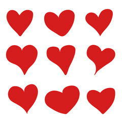 Hearts of different designs. Valentine's Day. Vector design for greeting cards and patterns.