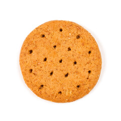 Round biscuits on a white background.