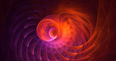 3D rendering abstract multicolor fractal light background