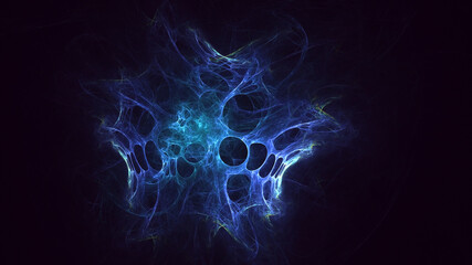 3D rendering abstract multicolor fractal light background