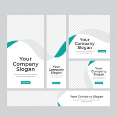 Digital Agency Web Banner Set Layout Design Template
