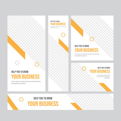 Digital Agency Web Banner Set Layout Design Template
