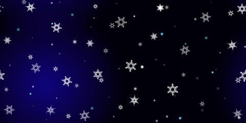 Falling Snowflakes seamless pattern flying snow