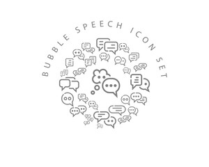 Vector bubble speech icon set