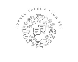Vector bubble speech icon set