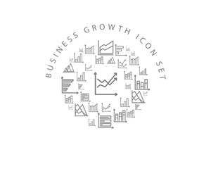 Fototapeta premium Vector business growth icon set