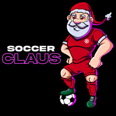 santa claus jugando futbol