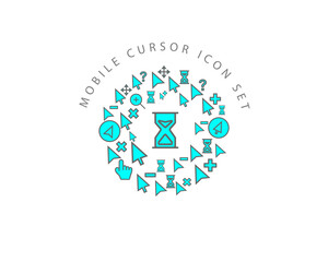 Vector mobile cursor icon set 