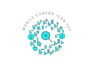 Vector mobile cursor icon set 