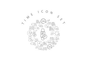 Vector time icon set 