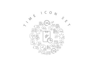 Vector time icon set 