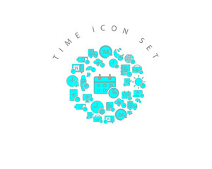 Vector time icon set 