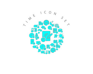 Vector time icon set 