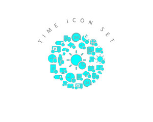 Vector time icon set 
