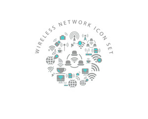 Vector wireless network icon set