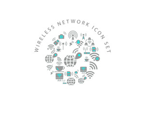 Vector wireless network icon set