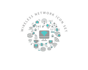 Vector wireless network icon set