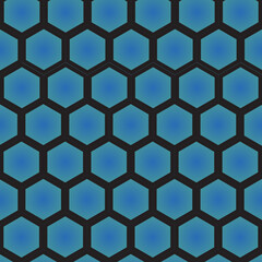 honeycomb seamless pattern of blue hexagons