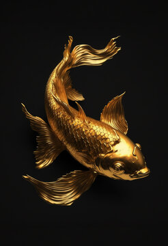 Elegant Golden Koi Fish Illustration