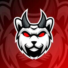 vector graphics illustration of a cat devil in esport logo style. perfect for game team or product logo