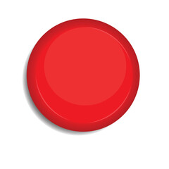 blank red glossy badge isolated on a white background