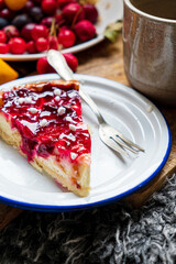 plum cake with tea, autumn days