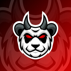 vector graphics illustration of a panda evil in esport logo style. perfect for game team or product logo