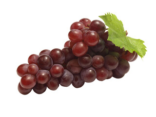 Red grapes isolated on white