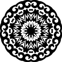 mandala design black and white with plain background phone cover.  