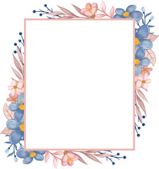 Blue Floral Bouquet With Watercolor