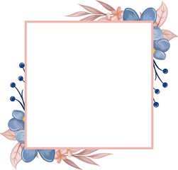 Blue Floral Bouquet With Watercolor