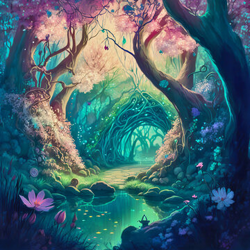 Zauberwald, made by Ai, Ai-Art