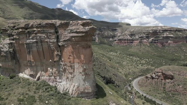 Ancient geologic stratigraphy displayed on Africa's Brandwag Buttress