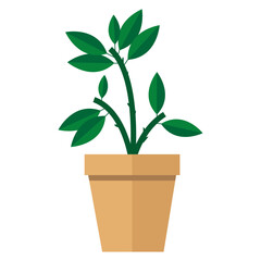 Beatuful flower in a pot asset vector illustration. suitable for editing images placed on a table or in a window.