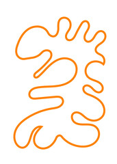 Obraz premium Abstracts Shape Orange Lines Transparent 