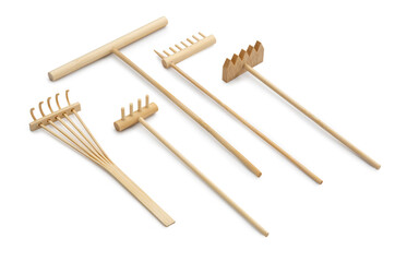 zen mini garden rake rock draving pen sand. bamboo tool set for meditation at home and in the office - 553926527