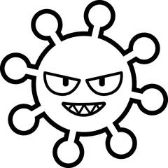 ウイルスのシンプルなイラストアイコン