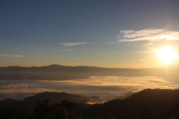 sunrise over the mountains