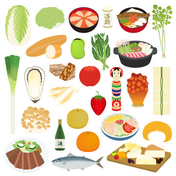 宮城県の名物のイラスト