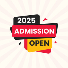2025 admission open banner abstract school college coaching clipart for social media post template  - obrazy, fototapety, plakaty