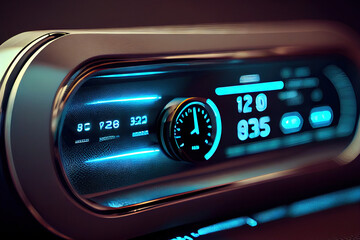 Obraz premium Futuristic car dashboard, Generative AI