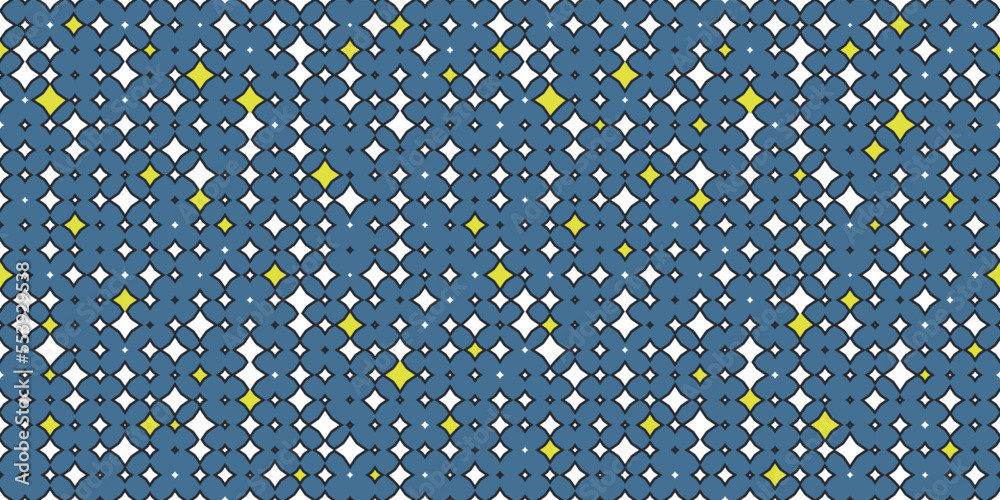 Poster white stars, and sometimes yellow ones. vector for print seamless, pattern for stylish design of sur